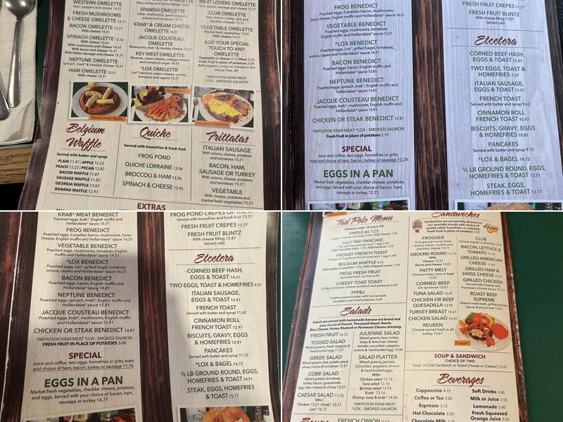 Frog Pond Menu
