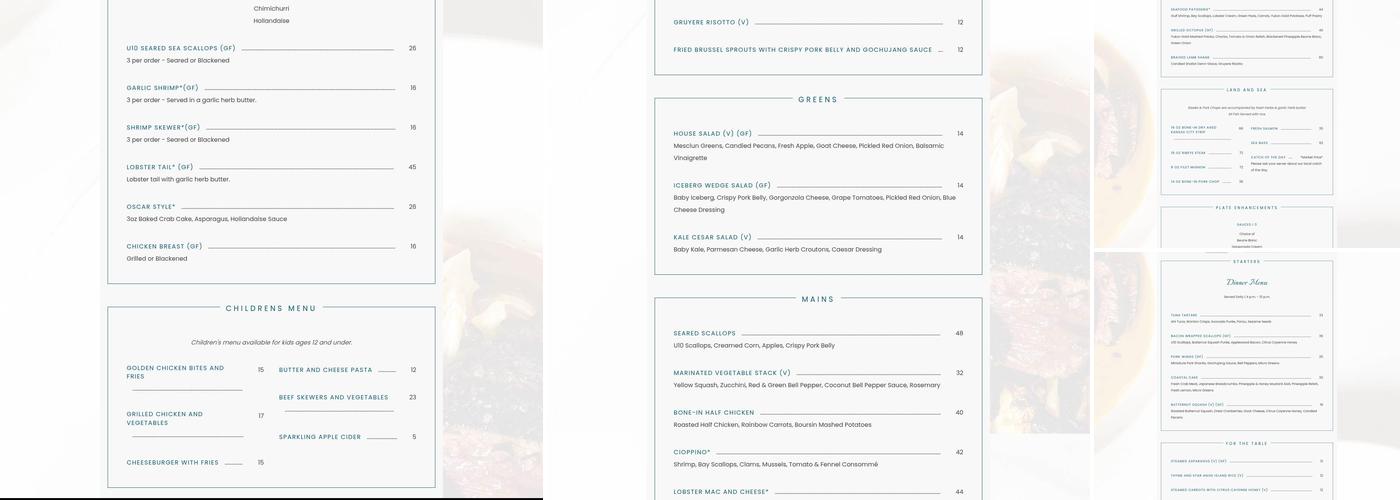 Spinners Rooftop Grille Menu