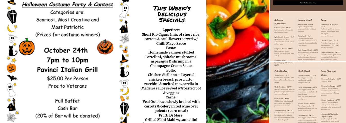 Pavinci Italian Grill Menu