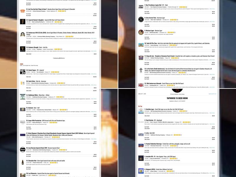 Taphouse 15 Menu
