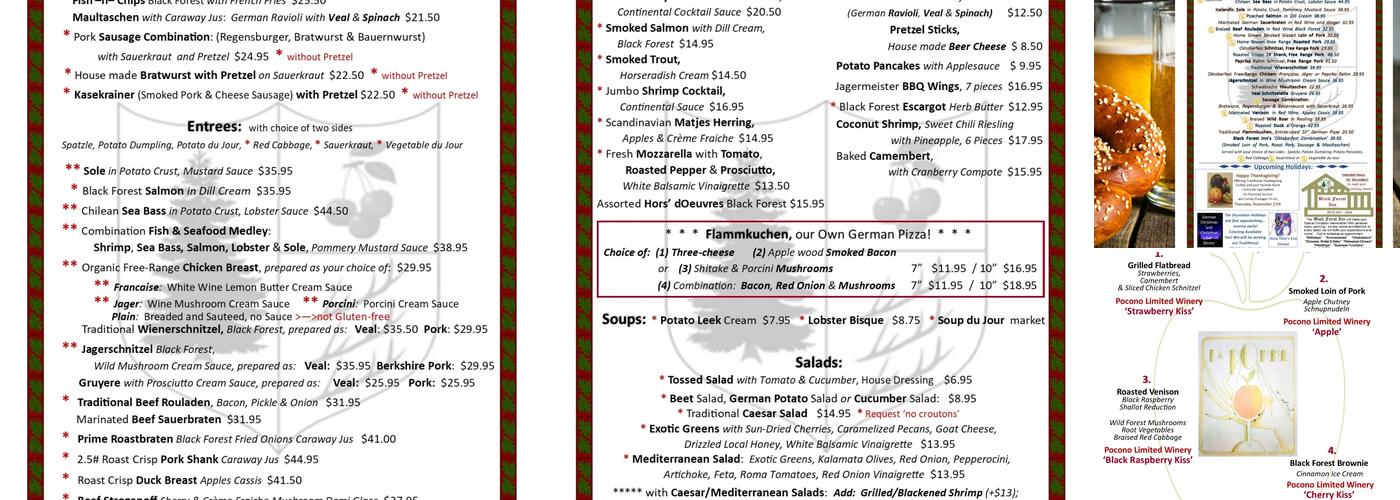 Black Forest Inn Menu