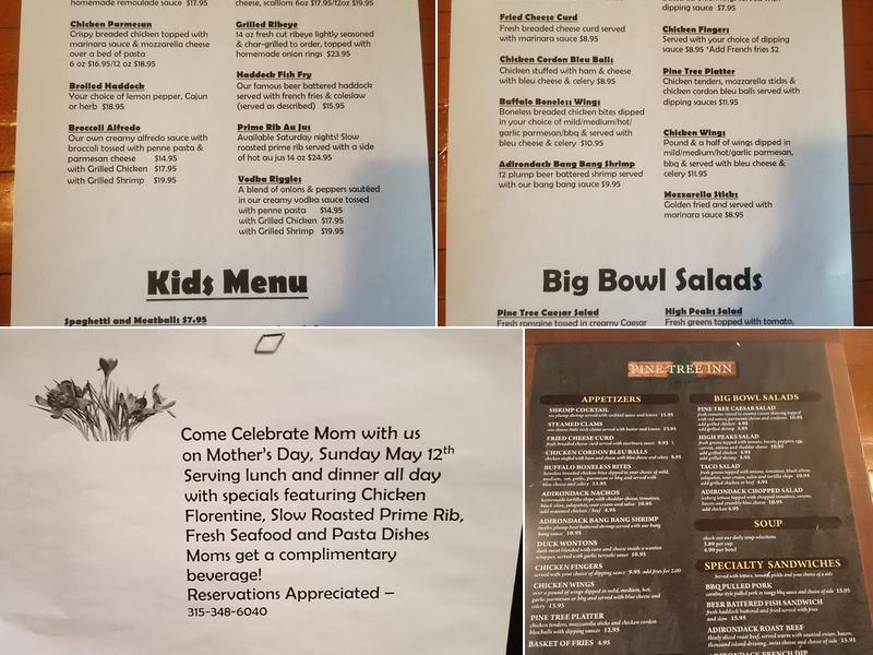 Pine Tree Inn Menu