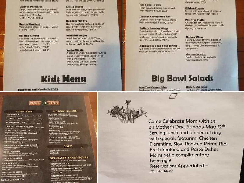 Pine Tree Inn Menu