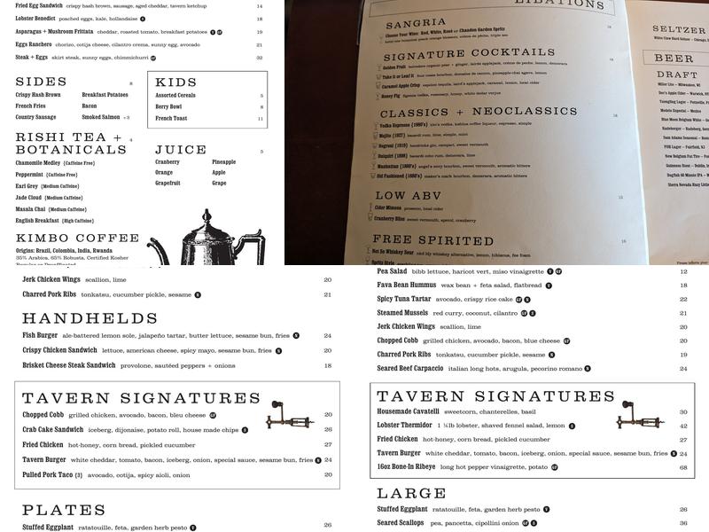 Crystal Tavern Menu