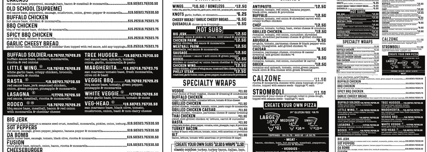 Pizza Jerks Menu