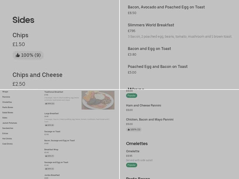 Oscars Coffee Shop & Sandwich Bar Menu