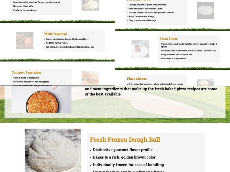 John Daly Pizza Programs Menu