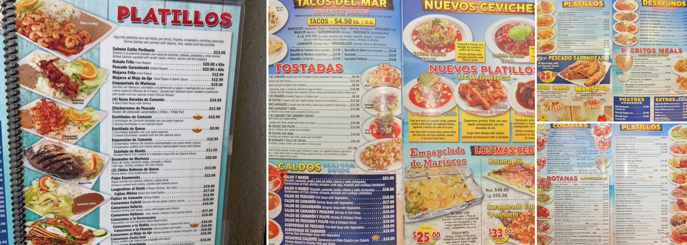 Mariscos El Perihuete Menu