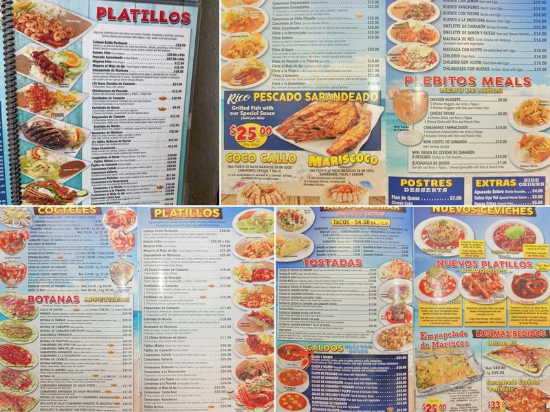 Mariscos El Perihuete Menu