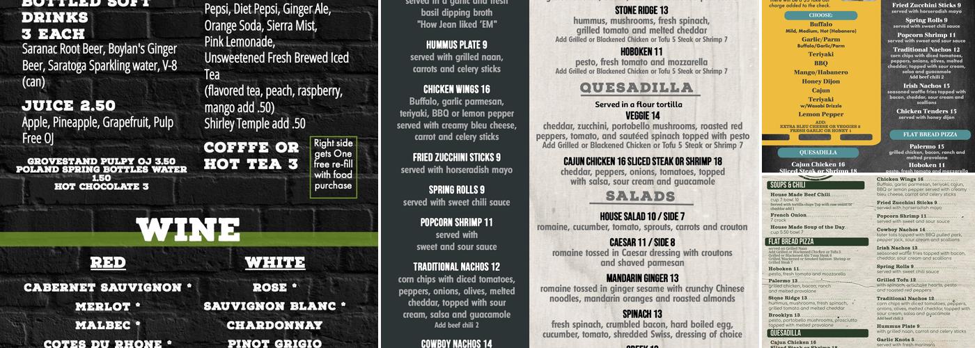 High Falls Cafe Menu