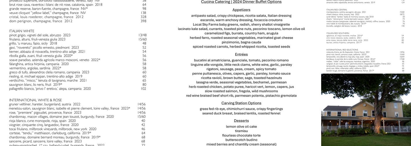 Cucina Menu