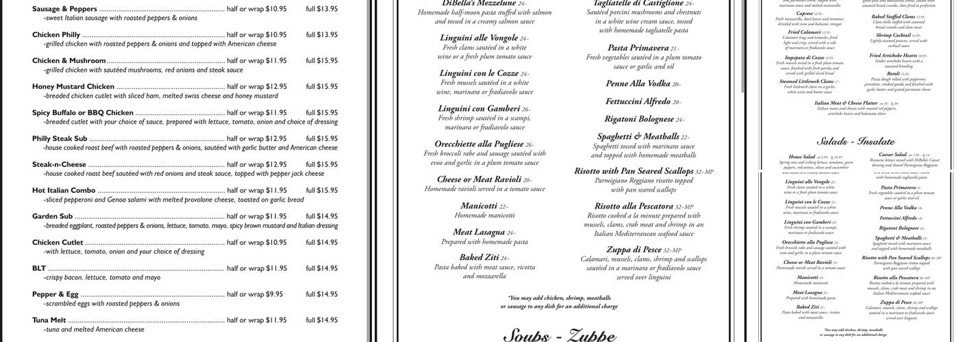 Di Bella's Menu