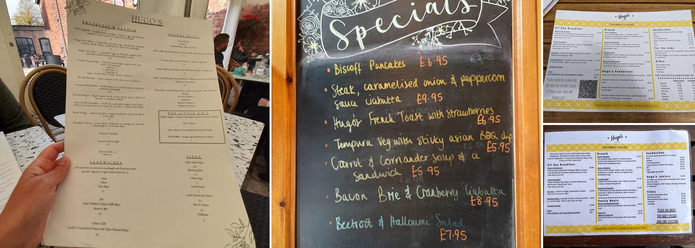 Hugo's Cafe Bar Menu