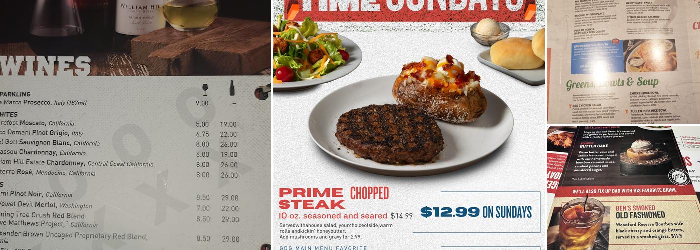 Glory Days Grill Menu