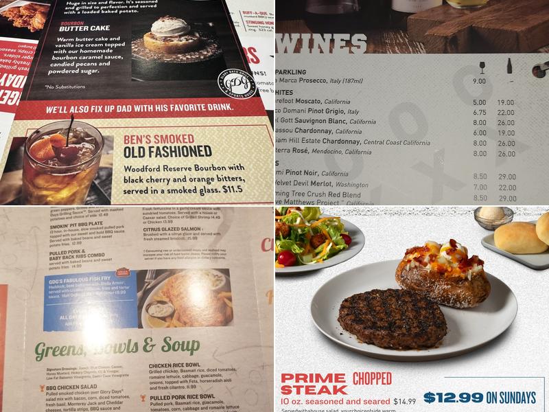 Glory Days Grill Menu