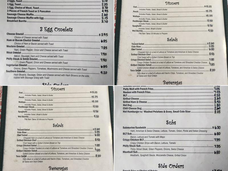Corner Cafe Menu
