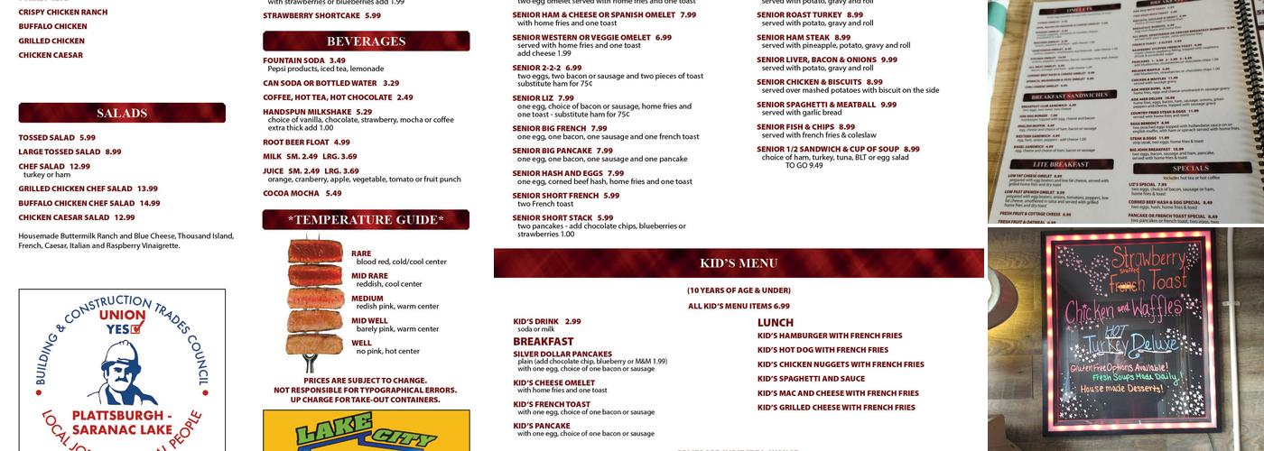 Michigans Plus Menu