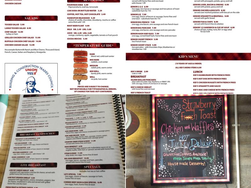 Michigans Plus Menu