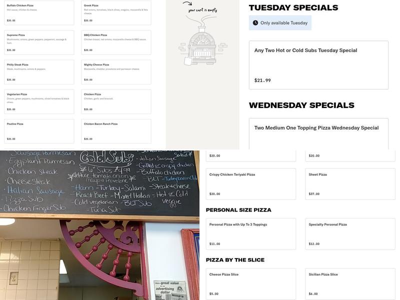 Bazzano's Pizza Menu