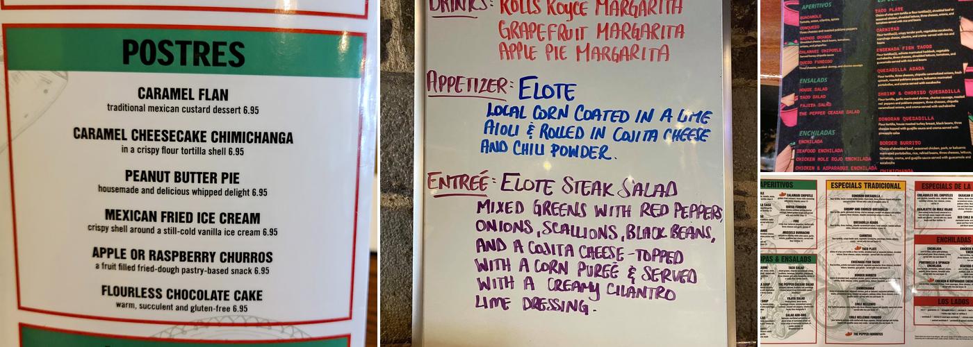 The Pepper Menu