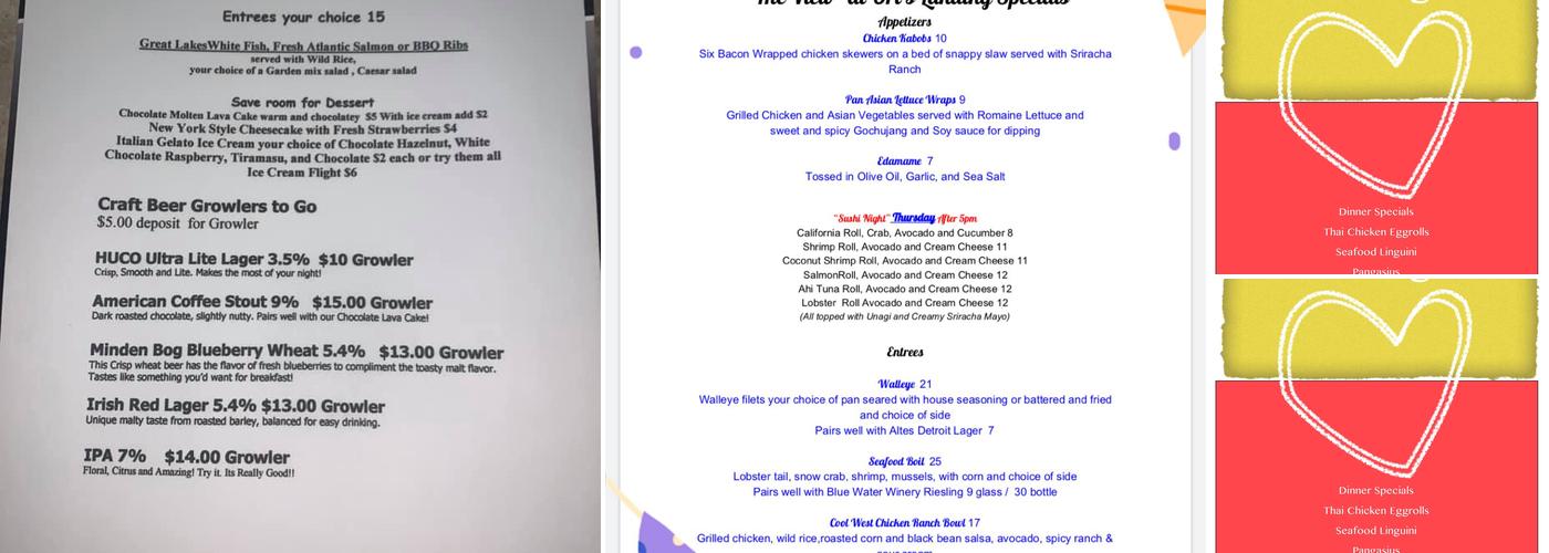 Uri's Waterfront Dining & Spirits Menu