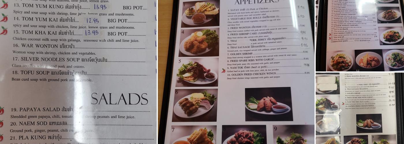 Treasure Pot Thai Restaurant Menu