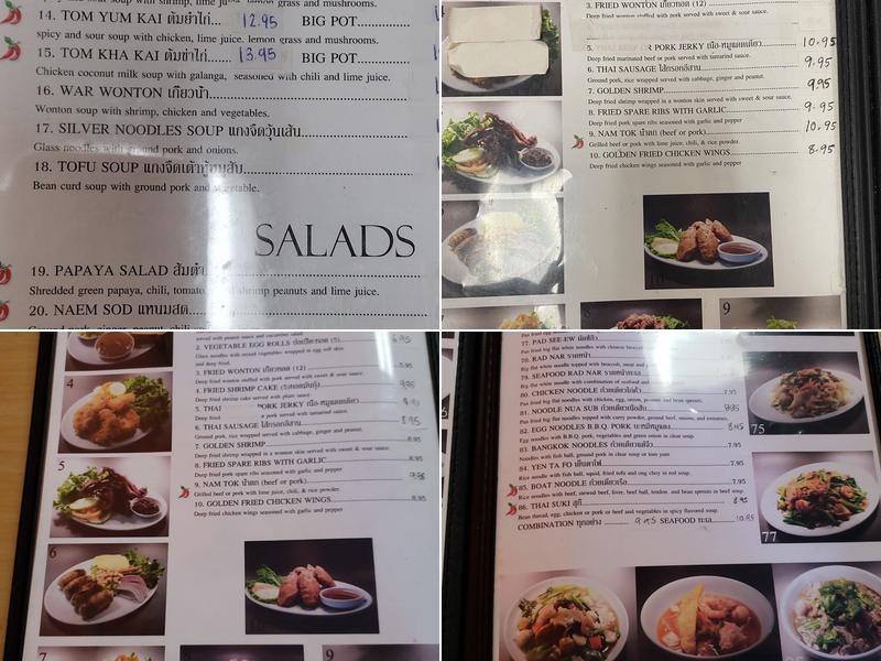 Treasure Pot Thai Restaurant Menu