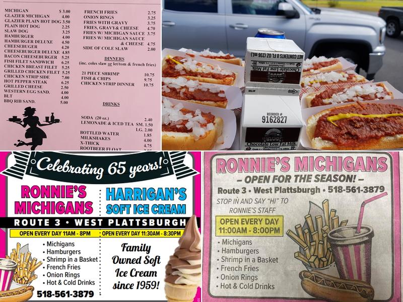Ronnie's Michigans Menu