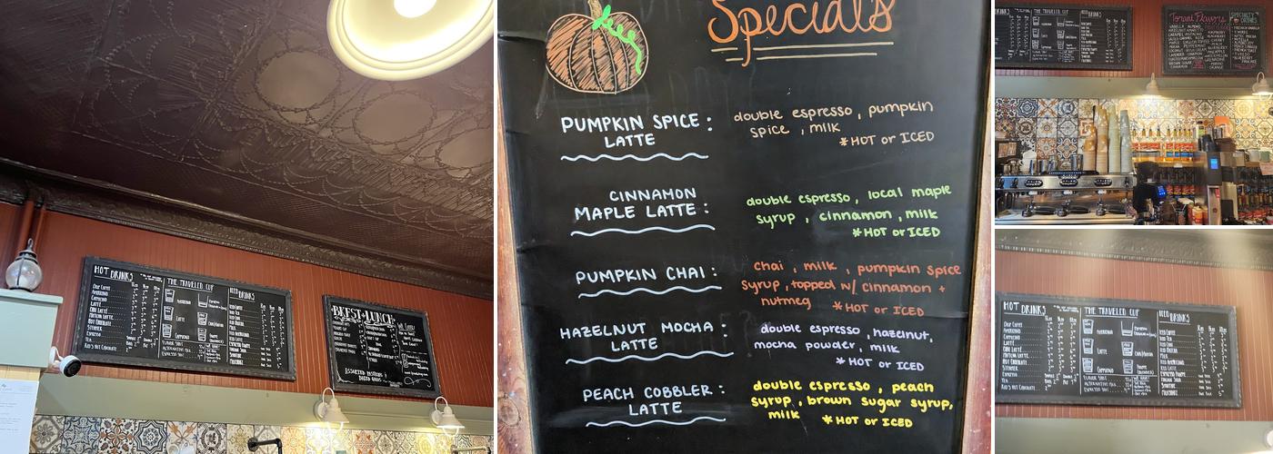 The Traveled Cup Menu