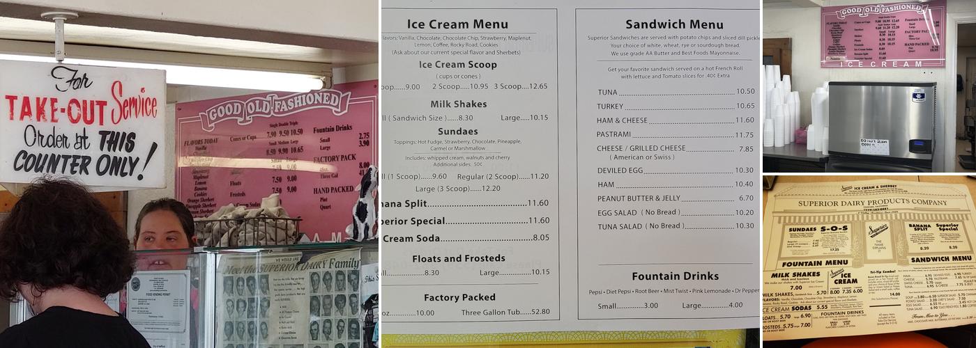 Superior Dairy Product Co Inc Menu