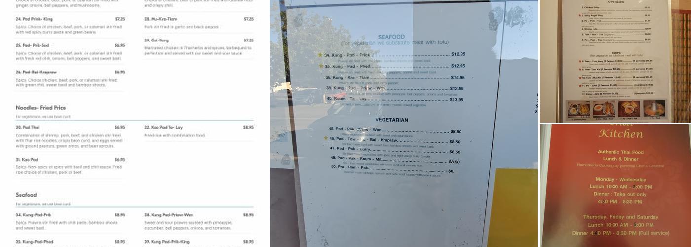 Thai Kitchen Menu