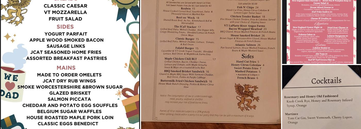 The Jericho Café & Tavern Menu