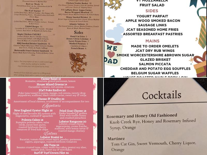 The Jericho Café & Tavern Menu