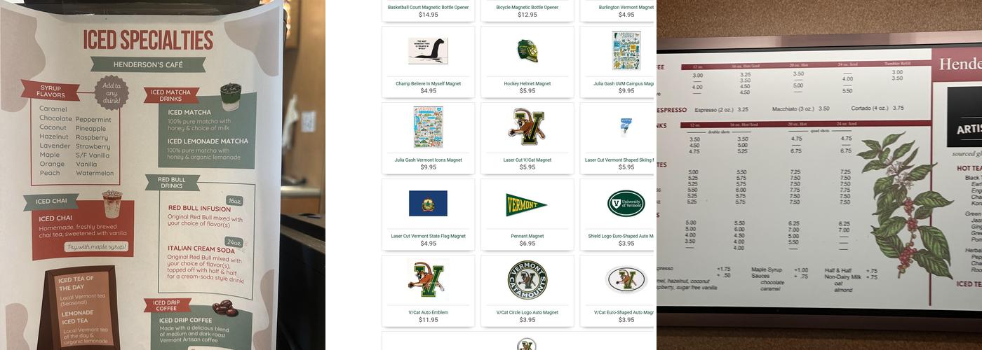 Henderson's Cafe Menu