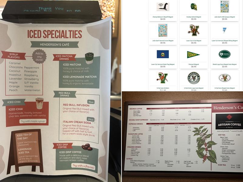 Henderson's Cafe Menu