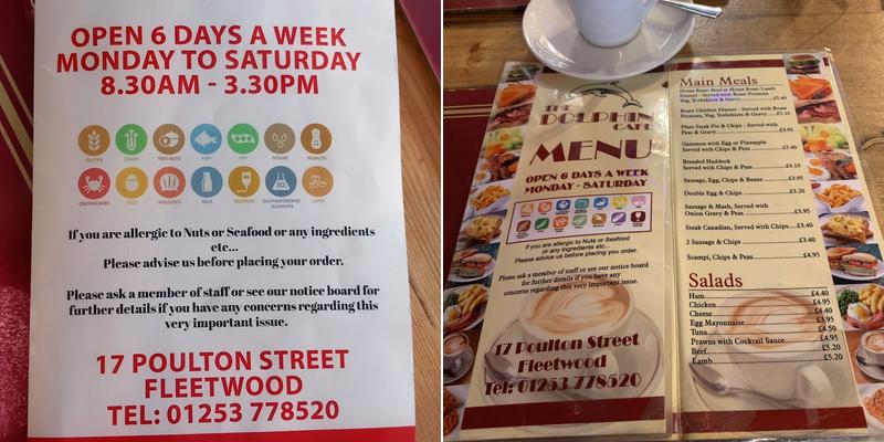 The Dolphin Café Menu