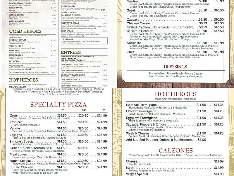Mimmo's in Essex - Pizzeria & Restaurant Menu