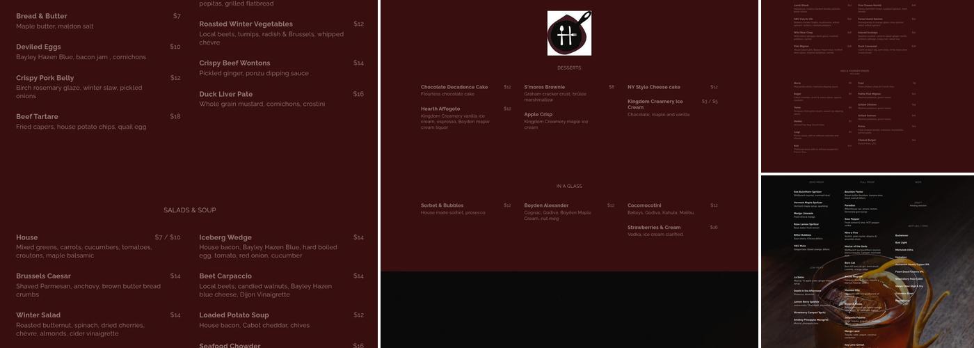 Hearth & Candle Menu