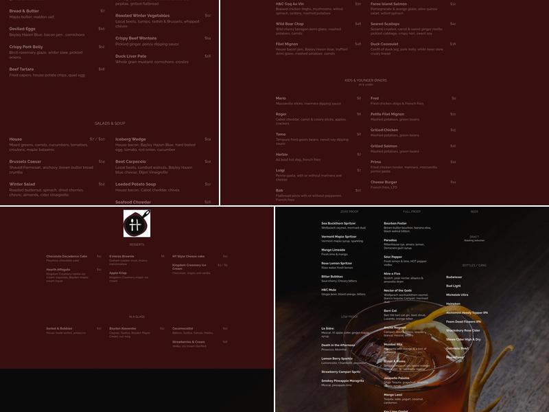 Hearth & Candle Menu