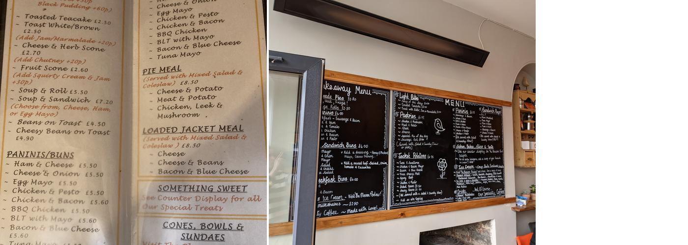 The Blossom Bird Menu