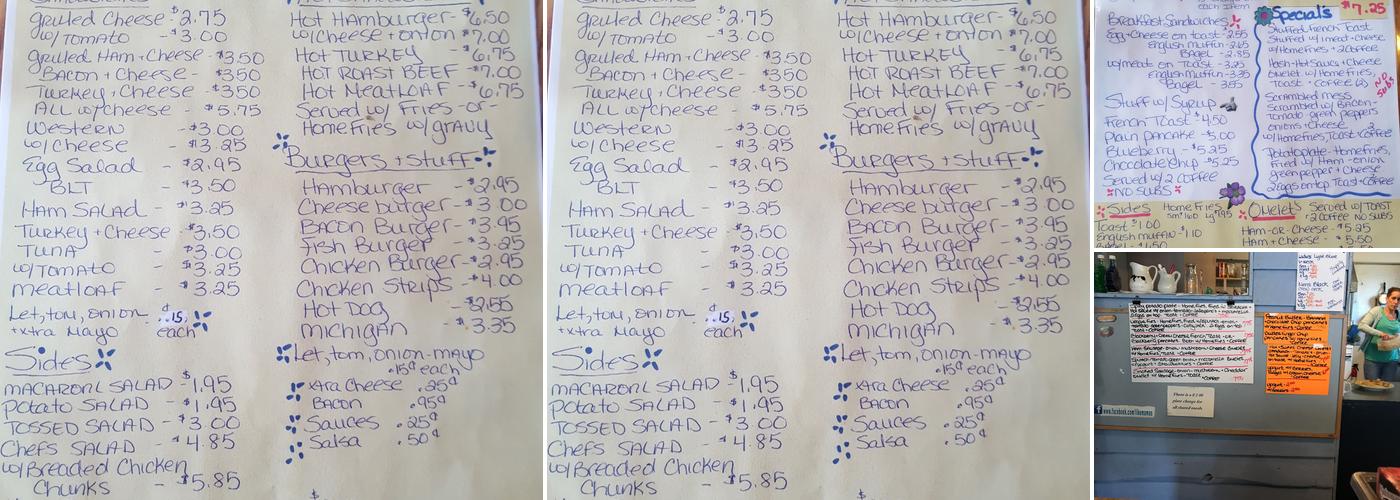 DJ's Rustic Restaurant Menu