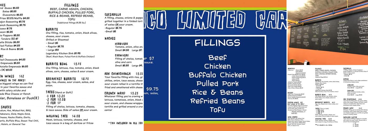 Borracho Taco Menu