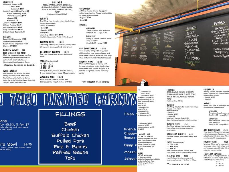 Borracho Taco Menu