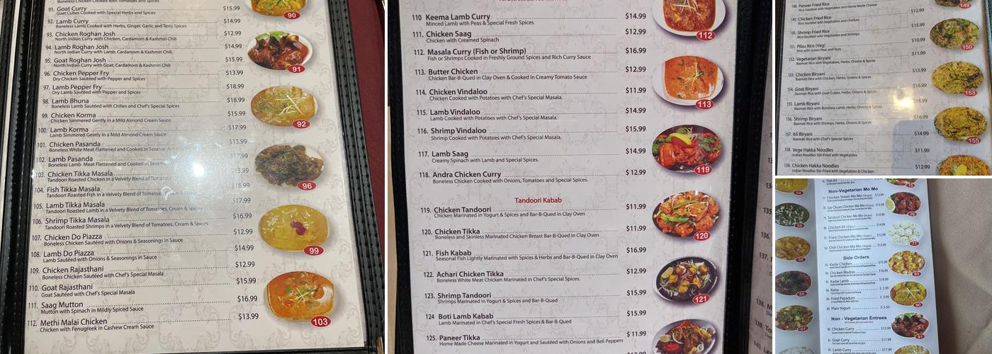 New Flavor of India Menu