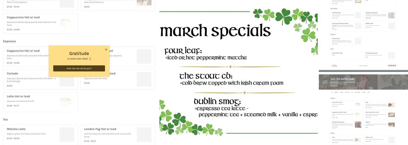 Catalyst Coffee Bar Menu