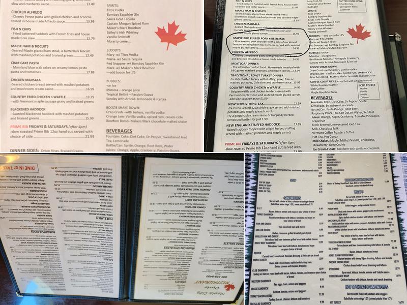 Maple City Diner Menu