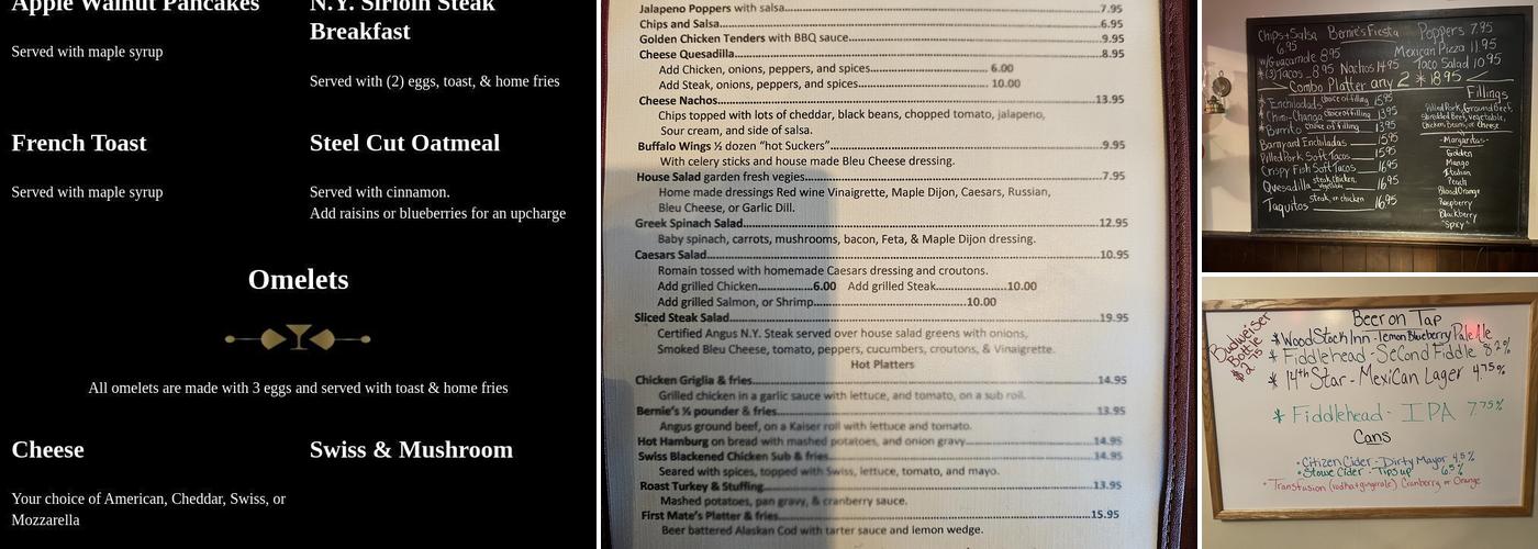 Bernie's Restaurant Menu
