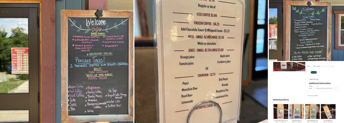 Adirondack Mountain Coffee Cafe Menu