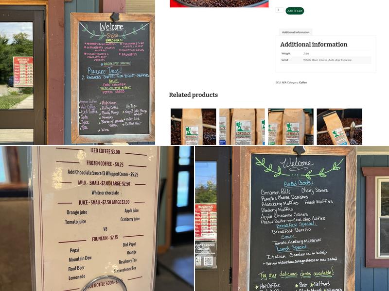 Adirondack Mountain Coffee Cafe Menu