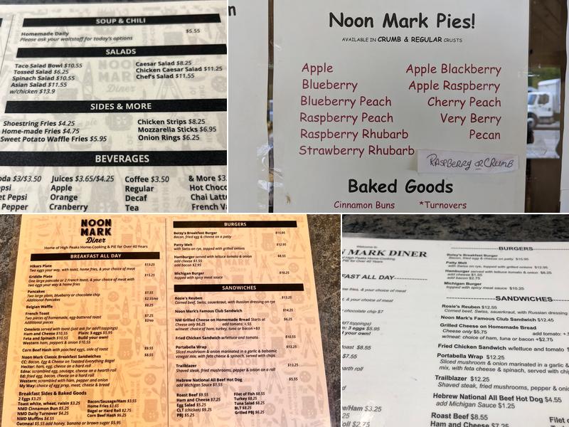 Noon Mark Diner Menu